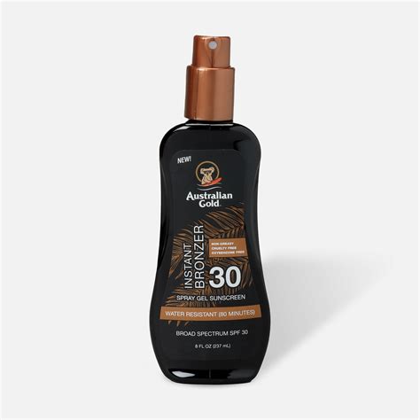 Australian Gold Spray Gel with Instant Bronzer, SPF 30, 8oz.