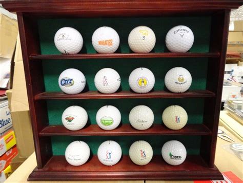 Walnut GOLF BALL Display Case w/12 Different Logo Golf Balls Titleist Callaway | Golf ball ...