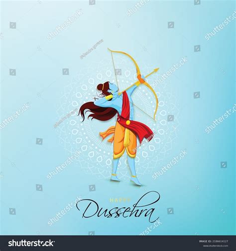 Illustration Greeting Card Happy Dussehra Hindu Stock Vector (Royalty Free) 2186614127 ...