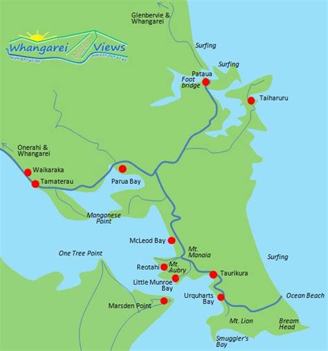 Whangarei Map - New Zealand