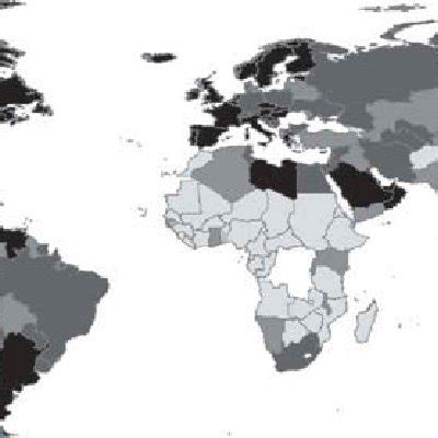 Map of impervious surface area (in square kilometres per capita ...