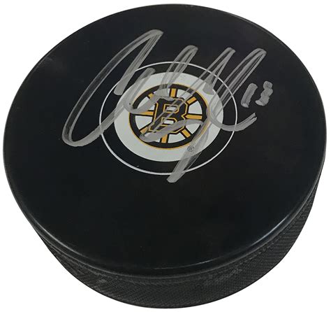 Charlie Coyle Autograph Puck Bruins Spoke B - New England Picture