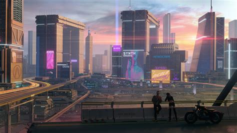 1280x720 Cyberpunk 2077 Sunset Over Night City 720P ,HD 4k Wallpapers,Images,Backgrounds,Photos ...