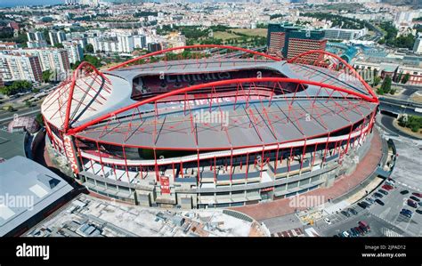 Aerial view of the Benfica Stadium home to the S.L. Benfica football ...