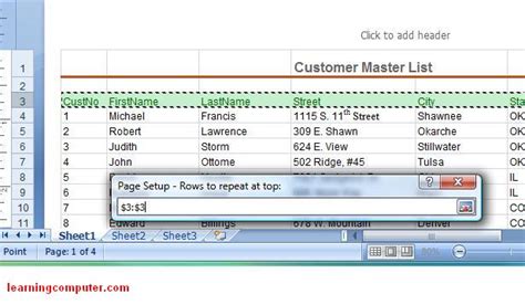 Microsoft Excel::Page Layout Tab