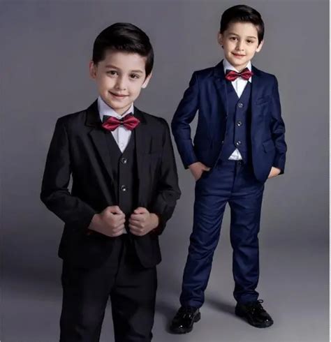 DHL4 Pieces / Wholesale Nimble Boys Formal Suits Solid Single Breasted Baby Boy Clothes Flat ...