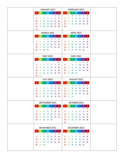 yearly calendar 2021 free calendar su – Calendar Template 2023