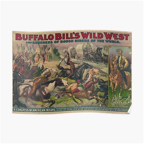 Buffalo Bill's Wild West - Vintage American Poster Premium Matte Vertical Poster sold by ...