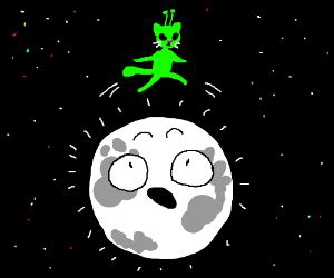 Cat jumping over the moon - Drawception