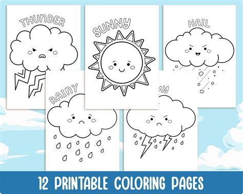 Weather Symbols Coloring Pages