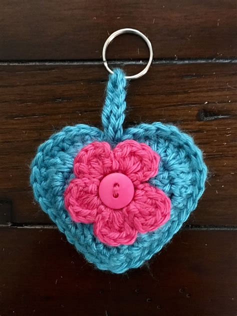 Crochet heart keychain | Crochet heart, Crochet, Christmas ornaments