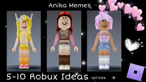 5-10 Robux Outfit Ideas + prices 2! Original Outfits - YouTube