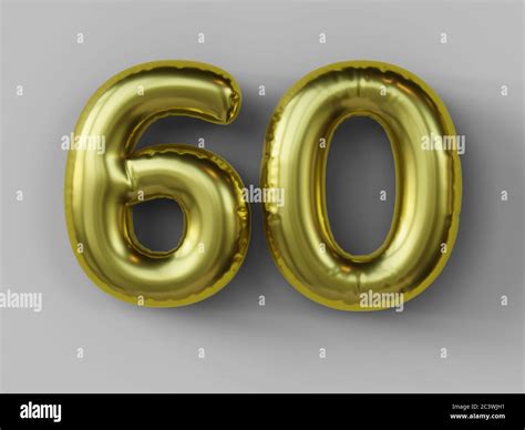 Golden balloon in shape of number 60 isolated. 3d illustration Stock Photo - Alamy