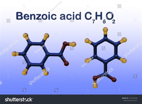 Structural Chemical Formula Molecular Model Benzoic Stock Illustration 1776442700 | Shutterstock