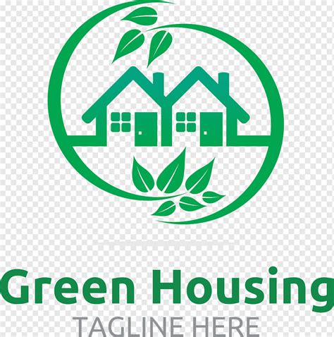 Green eco housing logo, real estate logo, png | PNGWing