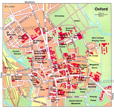 Oxford Map - Tourist Attractions | Oxford, Oxford map, Tourist attraction