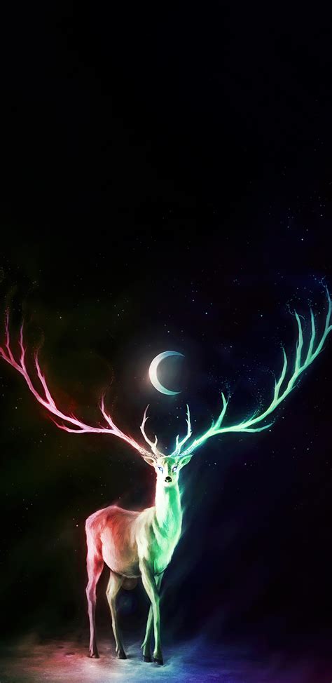 1440x2960 Deer Moon Samsung Galaxy Note 9,8, S9,S8,S8+ QHD ,HD 4k ...