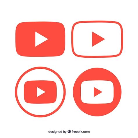 Premium Vector | Youtube logo collection with flat design