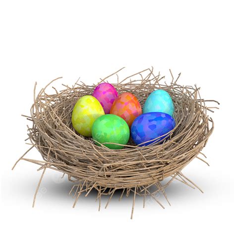 Eggs In Nest PNG Transparent, Easter Egg With Nest, Easter, Egg, Nest PNG Image For Free Download