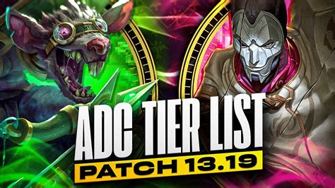 ADC TIER LIST PATCH 13.19 - The Best ADCs to Climb with in 13.19 | League of Legends - YouTube