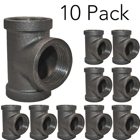 10 Pack - Brooklyn Pipe 1" Black Pipe Tee Cast Iron Pipe Fitting | 1 Inch Bla... | eBay