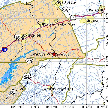 Damascus, Virginia (VA) ~ population data, races, housing & economy