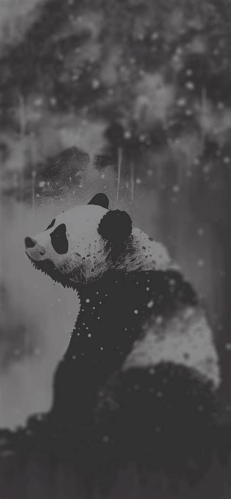 Sad Panda Black & White Wallpaper - Panda Aesthetic Wallpapers