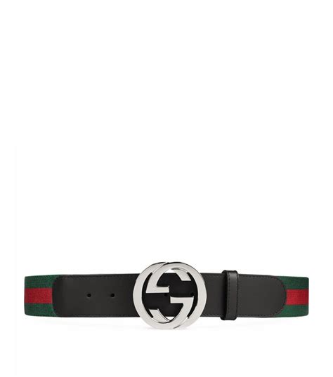 Mens Gucci black Web Stripe Belt | Harrods UK