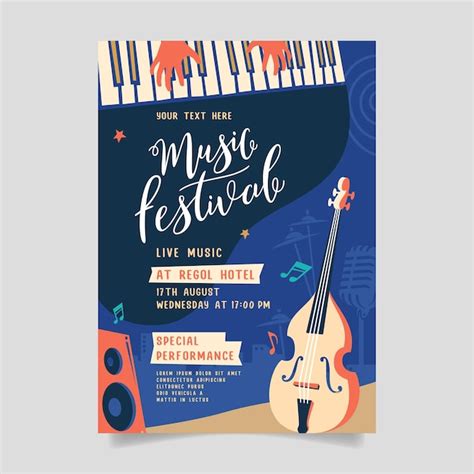 Premium Vector | Music party festival in creative style with modern shape template design