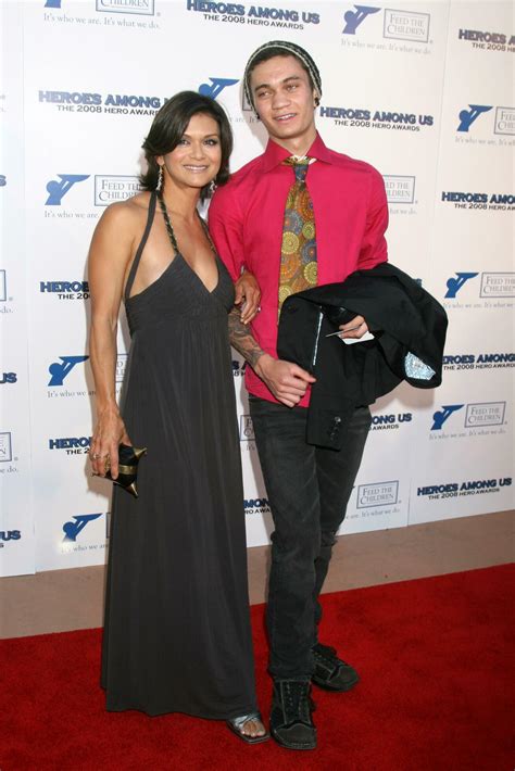 Nia Peeples Son Christopher Hewett arriving at the 2008 Hero Awards at the Universal Hilton Los ...