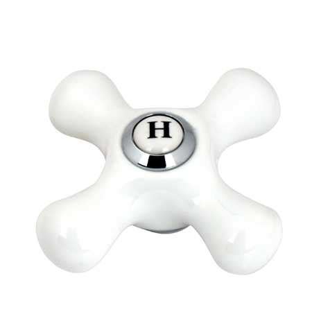 Kingston Brass KSH1161PXH Chrome Replacement Porcelain Hot Cross Handle for KB363 Bathroom ...