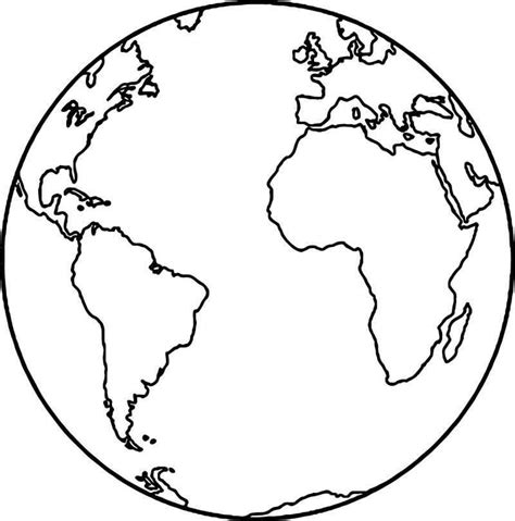 Earth Globe Coloring Page | Earth coloring pages, Planet coloring pages, Globe drawing