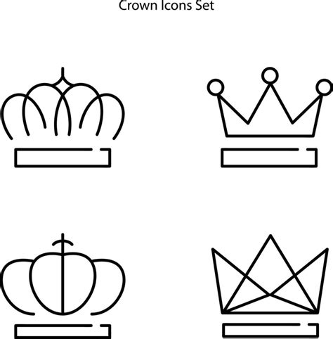 crown icons set isolated on white background. crown icon thin line ...