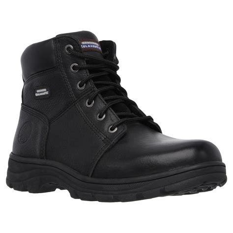 Skechers Workshire - Condor Men Size 11 Black Leather Work Boot-77010 ...