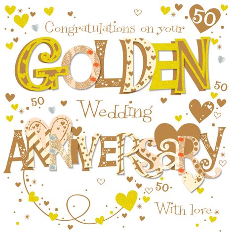 On Your Golden 50th Anniversary Greeting Card | Cards