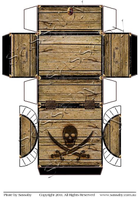 Pirate’s Treasure Chest Box | Sassaby | Pirate crafts, Pirate treasure chest, Gift box template