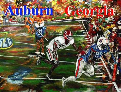 Auburn Georgia Football Painting by Mark Moore - Fine Art America