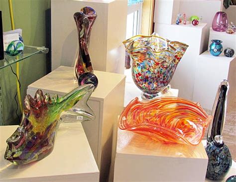 Glass art work at Clay Coyote Gallery