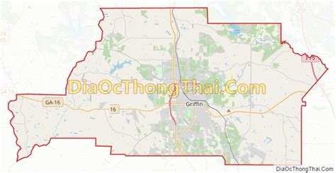 Map of Spalding County, Georgia - Thong Thai Real