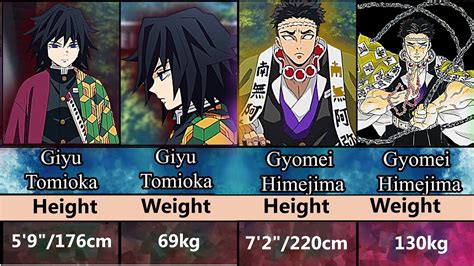 Height and Weight Of Demon Slayer Characters | Kimetsu No Yaiba | - YouTube