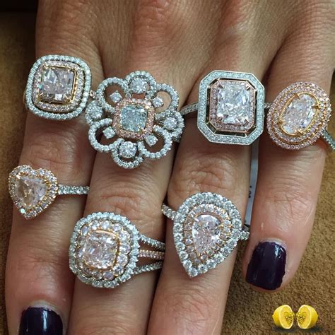 Sunday Stack.... Of rare, natural fancy colored diamond rings from ...