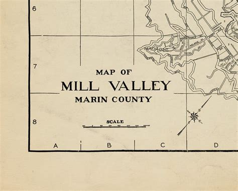 Mill Valley California Map Art - Etsy