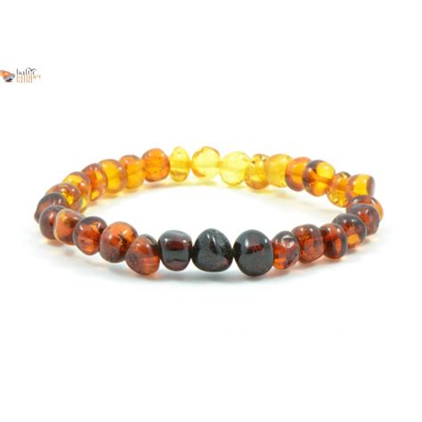 LOT of 5 Rainbow Baroque Amber Bracelets for Adults - Baltic Amber Land