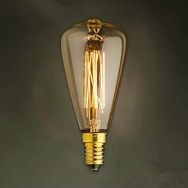 E14 40W St48 Yellow Light Bulb Edison Small Screw Cap Retro Chandelier Decorative Light Bulbs ...