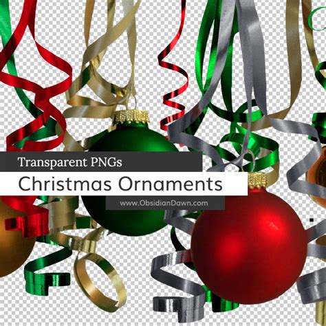 Christmas Ornaments n Ribbons PNGs by redheadstock on DeviantArt