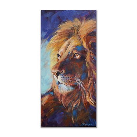 Leo, Lion, 15 by 30 by 1.5 (Made in USA) original painting | Original paintings, Lion, Leo lion