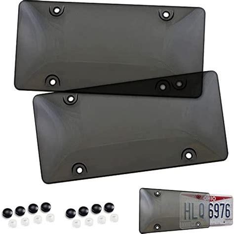 Snagshout | Tinted License Plate Cover Set of Standard Fit - Front & Back License Plates Shield ...