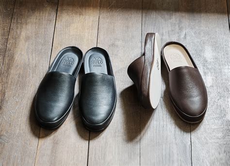 Black Leather Mens Slippers | MULO shoes | Premium Italian Leather