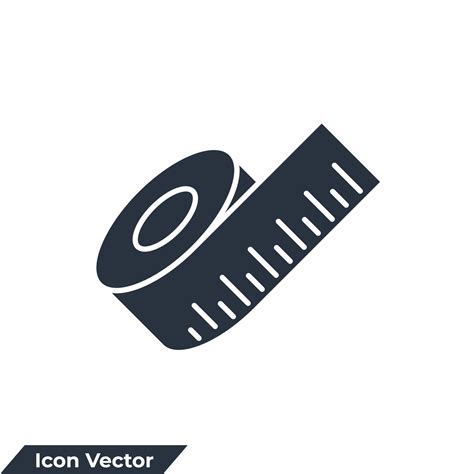 tape measure icon logo vector illustration. measure tape symbol template for graphic and web ...