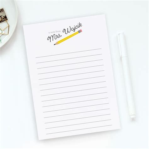 Personalized Pencil Teacher Notepad – Greenstar Paperie